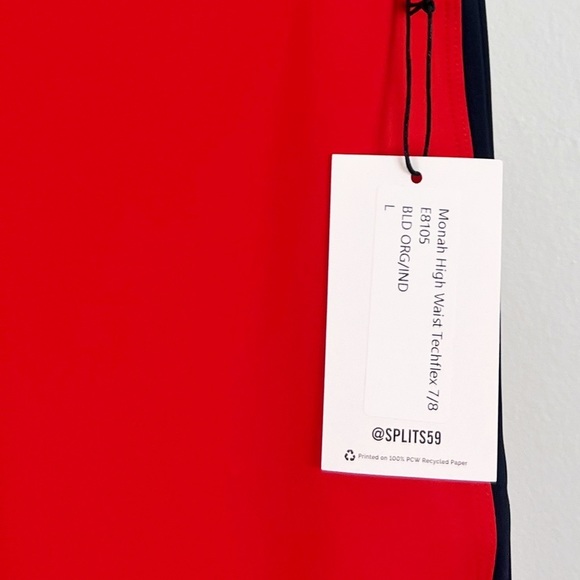 Splits59 Red Leggings with Black Stripe - Picture 4 of 6